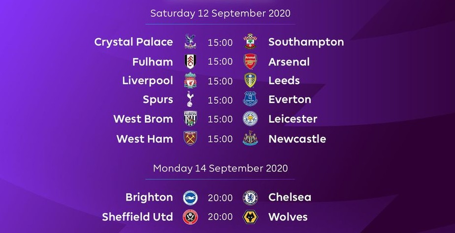 Calendário de jogos da Premier League 2019/20