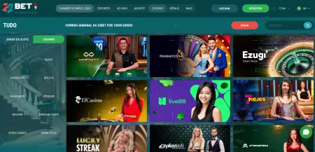 A seção de cassino da 22bet