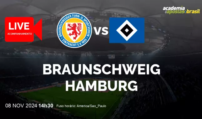 Braunschweig Hamburg livestream | 2. Liga | 08 novembro 2024