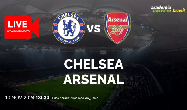 Chelsea Arsenal livestream | Premier League | 10 novembro 2024